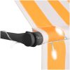 Markis manuellt infällbar med LED 400 cm vit och orange vidaXL – miniatyr 4