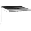Markis manuellt infällbar med LED antracit vidaXL 350 x 250 cm – miniatyr 4