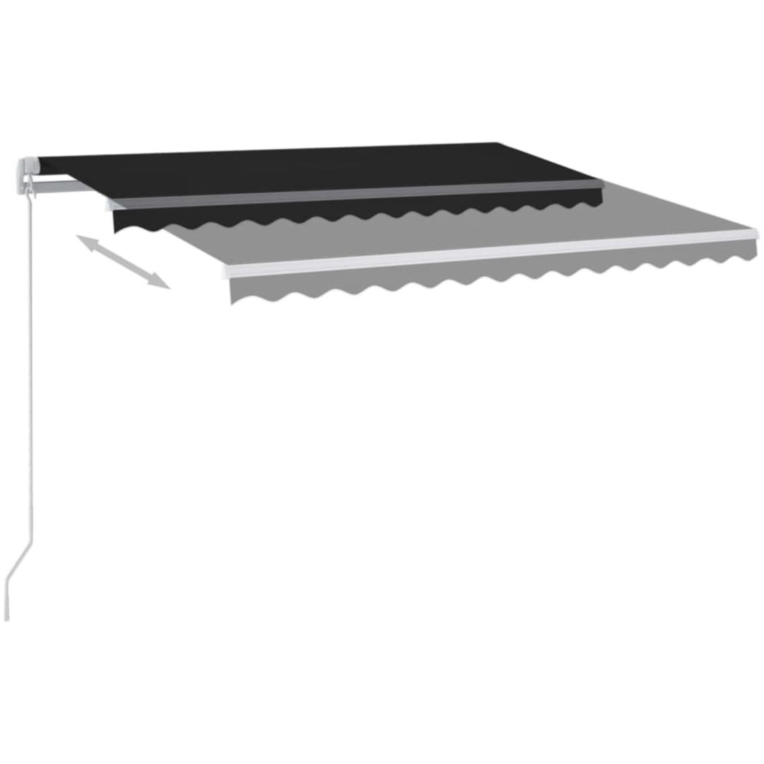 Markis manuellt infällbar med LED antracit vidaXL 350 x 250 cm – bild 4