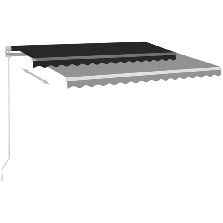 Markis manuellt infällbar med LED antracit vidaXL 350 x 250 cm – bild 4