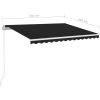 Markis manuellt infällbar med LED antracit vidaXL 350 x 250 cm – miniatyr 7