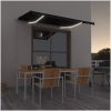 Markis manuellt infällbar med LED antracit vidaXL 350 x 250 cm – miniatyr 1