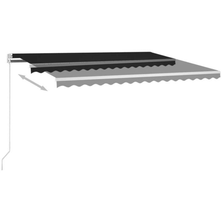 Markis manuellt infällbar med LED antracit vidaXL 400 x 350 cm – bild 4
