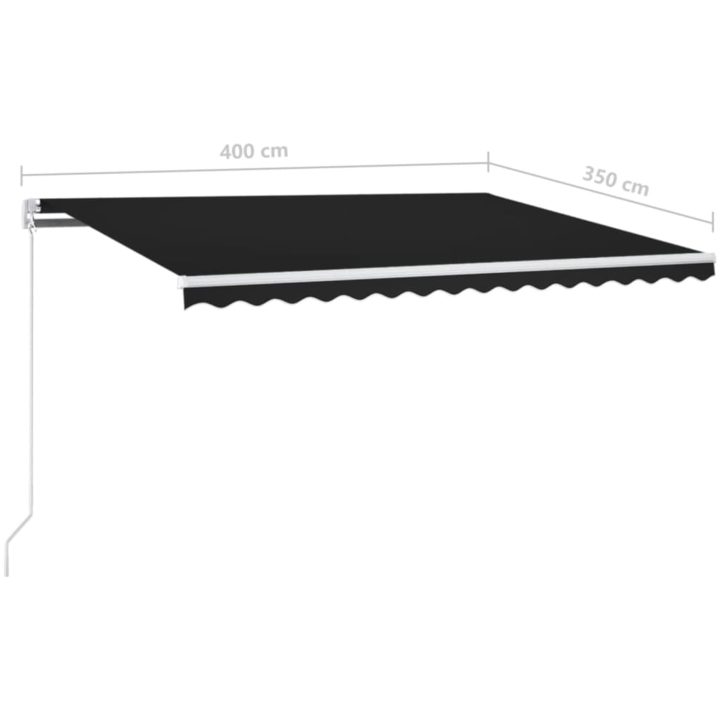 Markis manuellt infällbar med LED antracit vidaXL 400 x 350 cm – bild 7