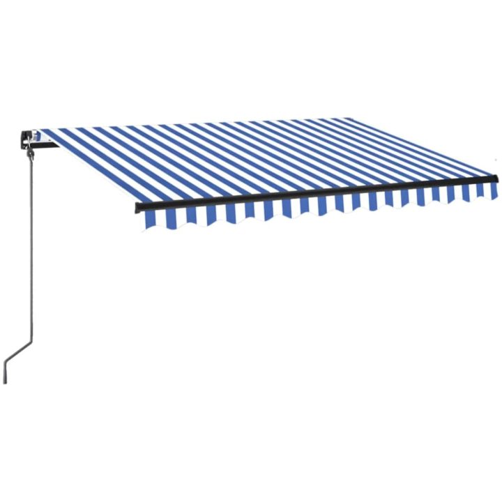 Markis manuellt infällbar med LED blå och vit vidaXL 350 x 250 cm – bild 2