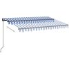 Markis manuellt infällbar med LED blå och vit vidaXL 350 x 250 cm – miniatyr 3
