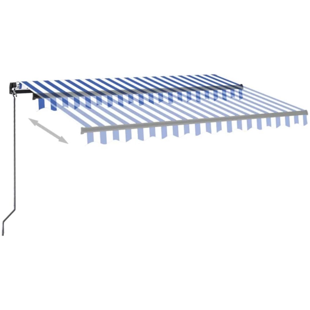 Markis manuellt infällbar med LED blå och vit vidaXL 350 x 250 cm – bild 3