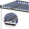 Markis manuellt infällbar med LED blå och vit vidaXL 350 x 250 cm – miniatyr 5