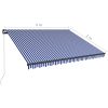 Markis manuellt infällbar med LED blå och vit vidaXL 400 x 300 cm – miniatyr 12