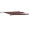 Markis manuellt infällbar med LED brun vidaXL 400 x 300 cm – miniatyr 2