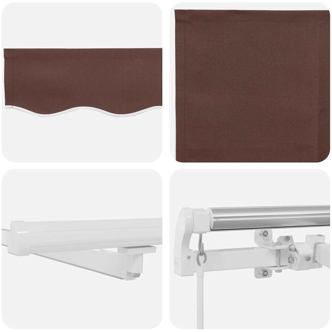 Markis manuellt infällbar med LED brun vidaXL 400 x 300 cm – bild 12
