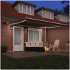Markis manuellt infällbar med LED brun vidaXL 400 x 300 cm – miniatyr 3