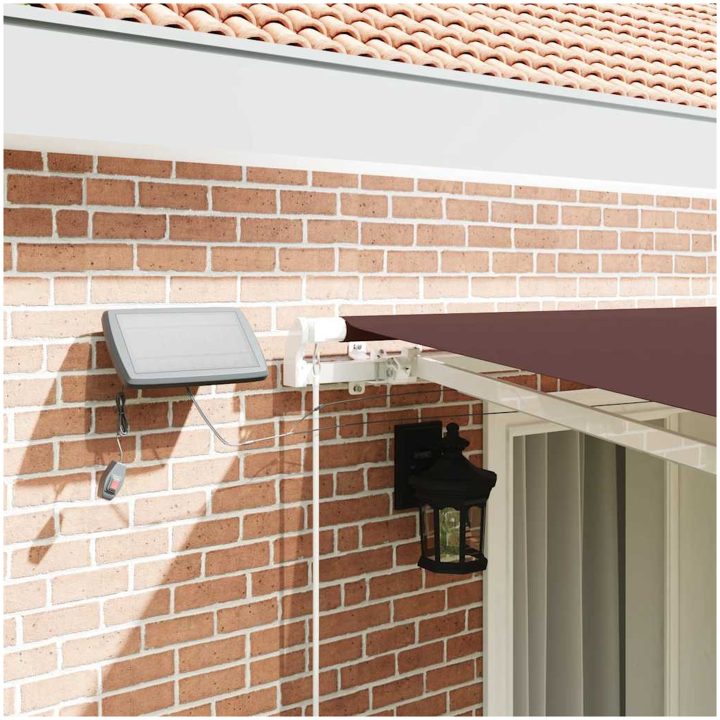 Markis manuellt infällbar med LED brun vidaXL 400 x 300 cm – bild 4