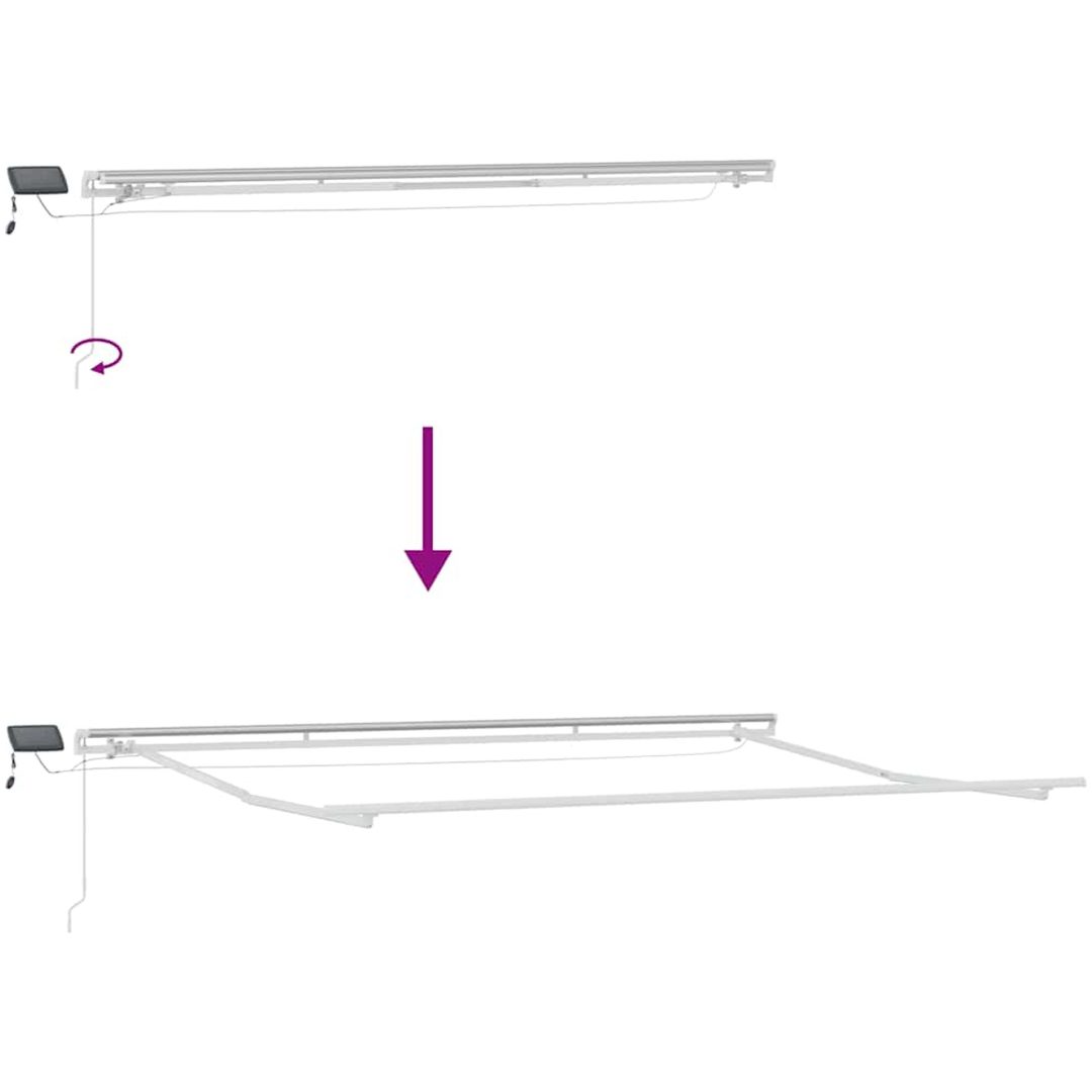 Markis manuellt infällbar med LED brun vidaXL 400 x 300 cm – bild 10