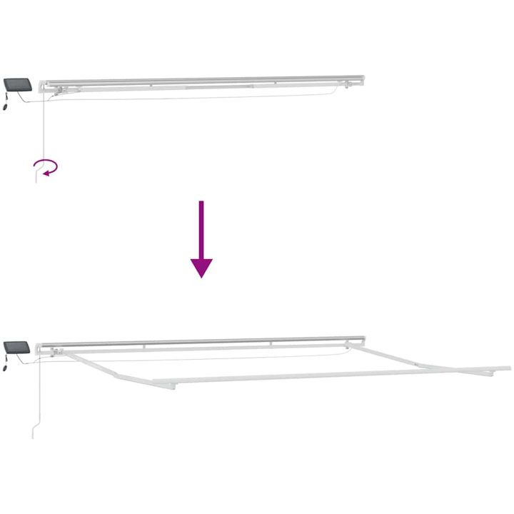 Markis manuellt infällbar med LED brun vidaXL 400 x 300 cm – bild 10