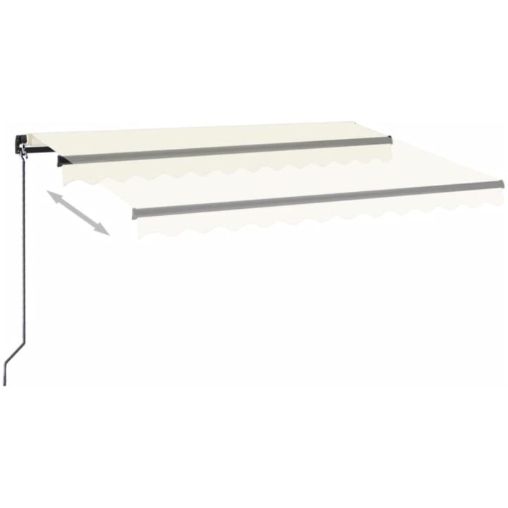 Markis manuellt infällbar med LED gräddvit vidaXL 350 x 250 cm – bild 3