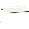 Markis manuellt infällbar med LED gräddvit vidaXL 350 x 250 cm – miniatyr 6
