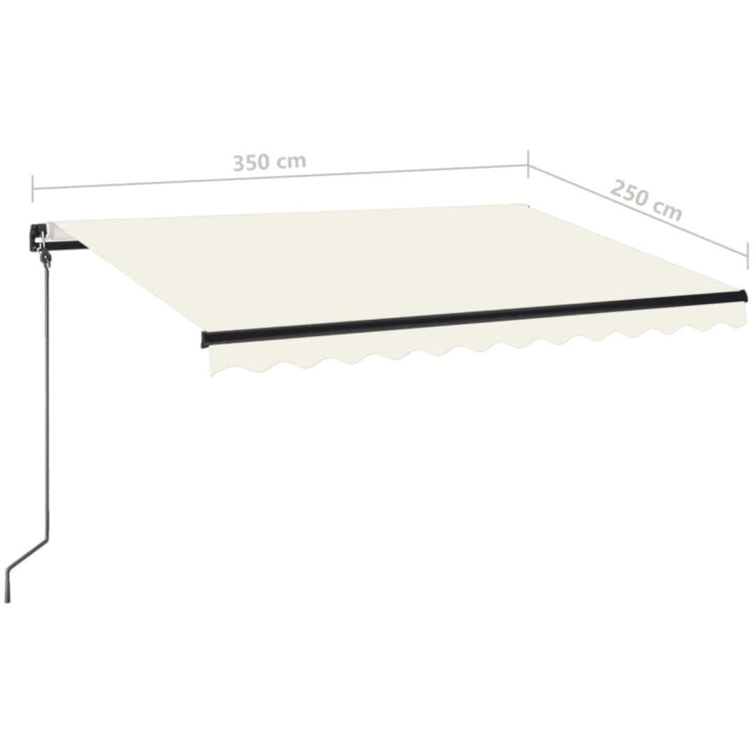 Markis manuellt infällbar med LED gräddvit vidaXL 350 x 250 cm – bild 6