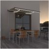 Markis manuellt infällbar med LED gräddvit vidaXL 350 x 250 cm – miniatyr 1