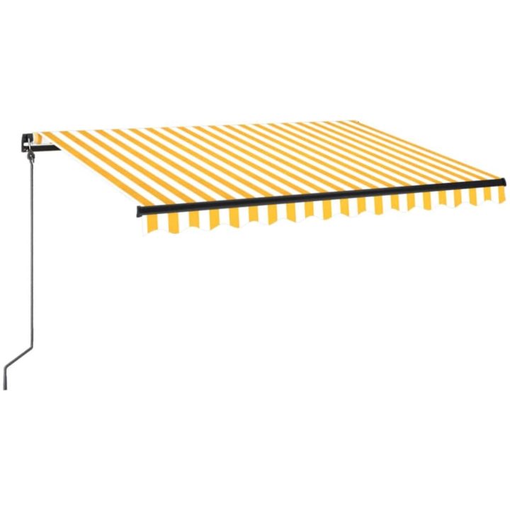 Markis manuellt infällbar med LED gul och vit vidaXL 350 x 250 cm – bild 2