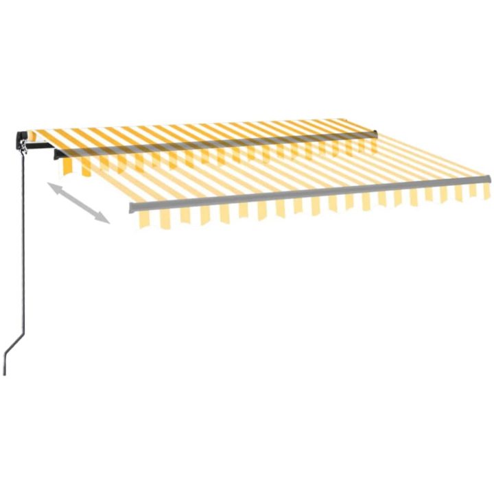 Markis manuellt infällbar med LED gul och vit vidaXL 350 x 250 cm – bild 3
