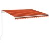 Markis manuellt infällbar med LED orange och brun vidaXL 350 x 250 cm – miniatyr 2