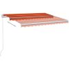 Markis manuellt infällbar med LED orange och brun vidaXL 350 x 250 cm – miniatyr 4
