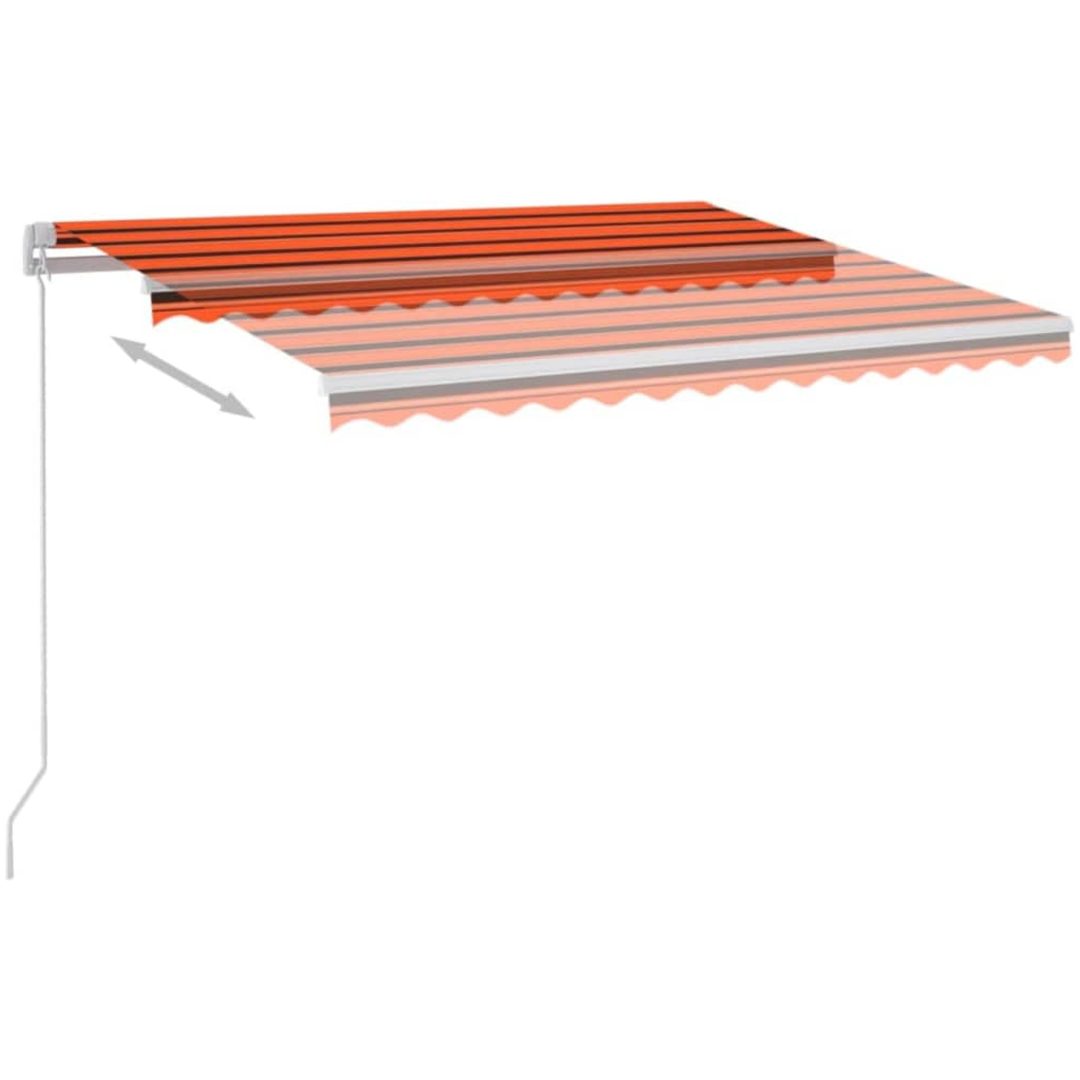 Markis manuellt infällbar med LED orange och brun vidaXL 350 x 250 cm – bild 4