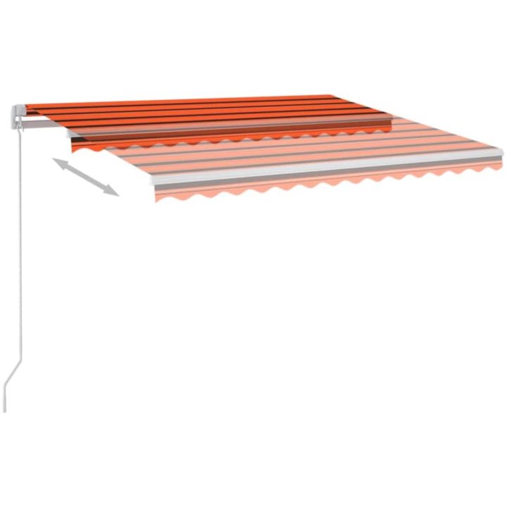 Markis manuellt infällbar med LED orange och brun vidaXL 350 x 250 cm – bild 4