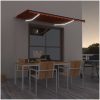 Markis manuellt infällbar med LED orange och brun vidaXL 350 x 250 cm – miniatyr 1