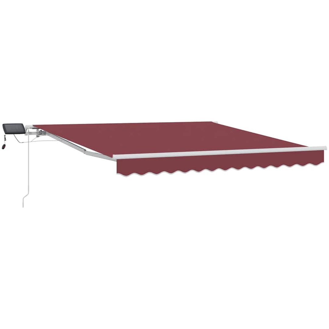 Markis manuellt infällbar med LED vinröd vidaXL 300 x 250 cm – bild 2