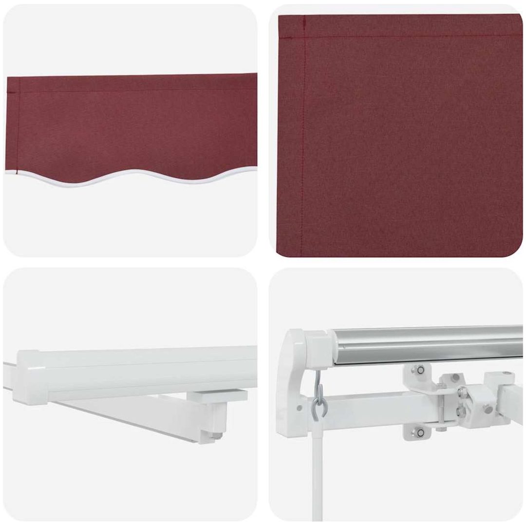 Markis manuellt infällbar med LED vinröd vidaXL 300 x 250 cm – bild 11