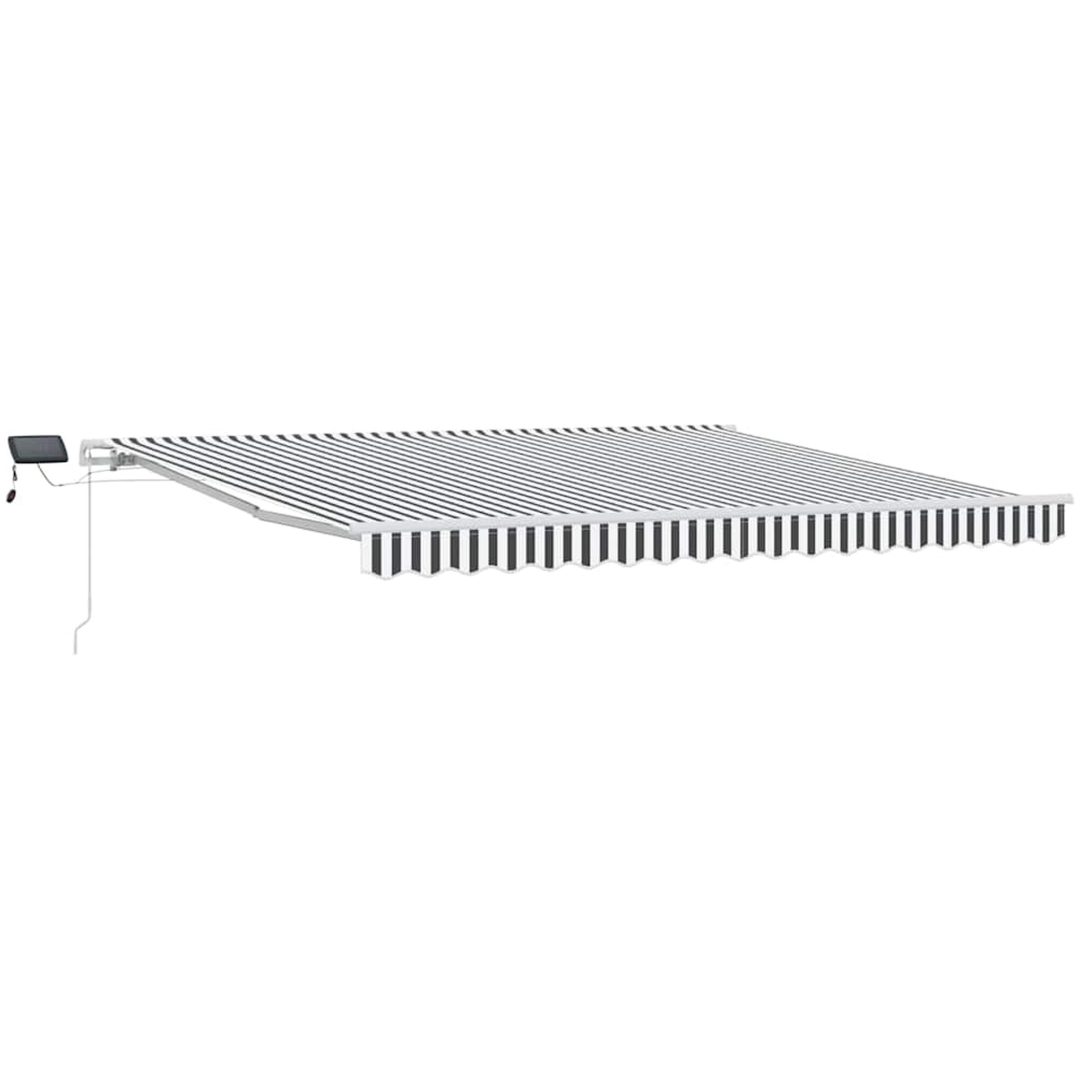 Markis manuellt infällbar med LEDs antracit och vit vidaXL 400 x 300 cm – bild 2