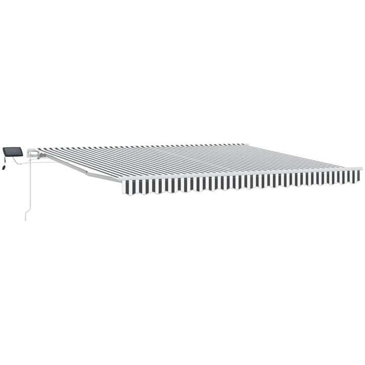 Markis manuellt infällbar med LEDs antracit och vit vidaXL 400 x 300 cm – bild 2