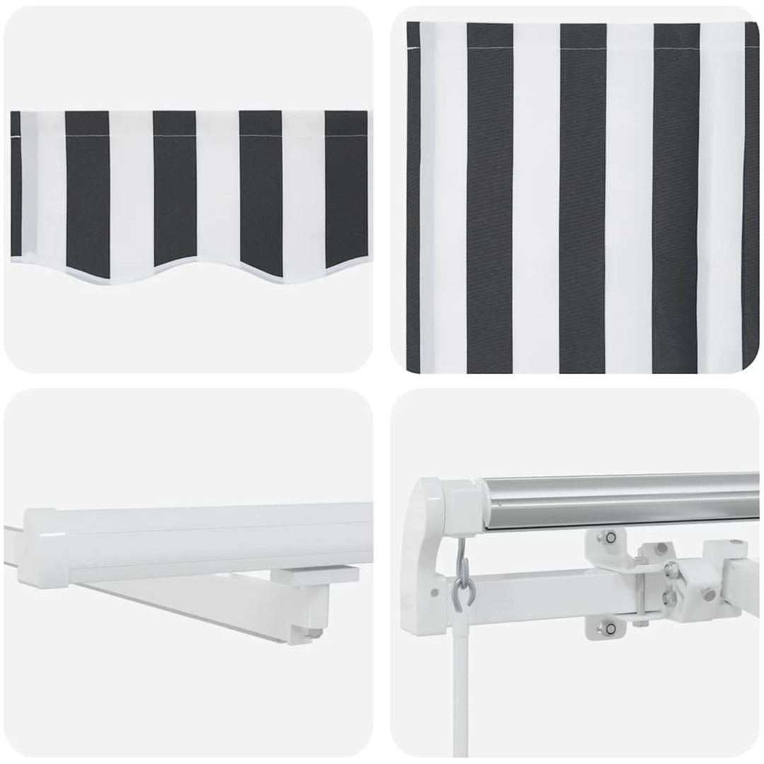 Markis manuellt infällbar med LEDs antracit och vit vidaXL 400 x 300 cm – bild 11