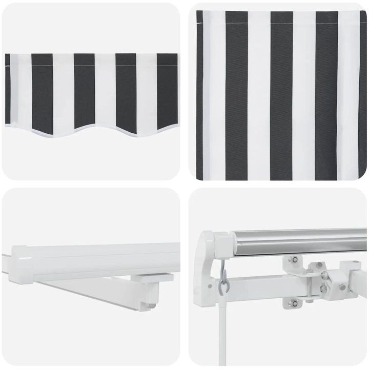 Markis manuellt infällbar med LEDs antracit och vit vidaXL 400 x 300 cm – bild 11