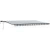 Markis manuellt infällbar med LEDs antracit&vit vidaXL 500 x 300 cm – miniatyr 2