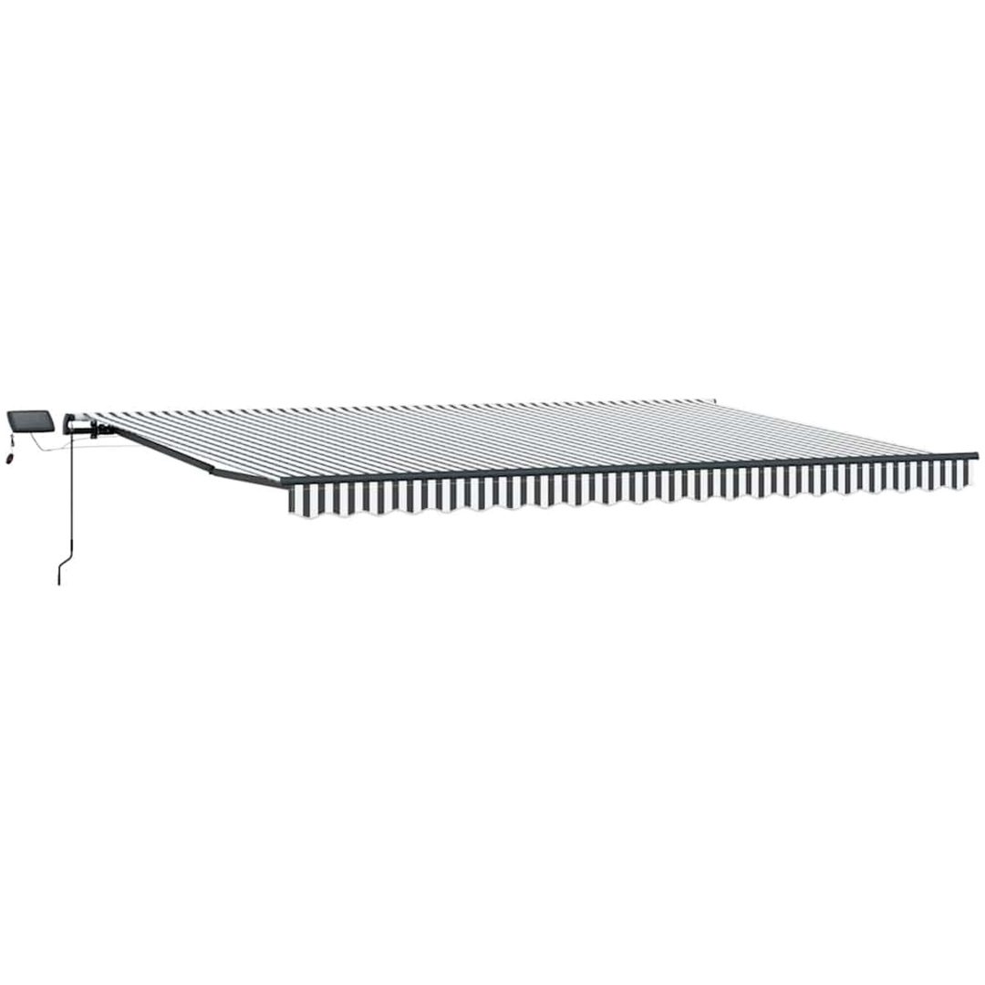 Markis manuellt infällbar med LEDs antracit&vit vidaXL 500 x 300 cm – bild 2