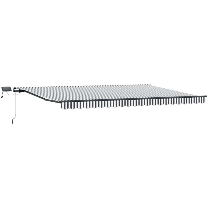 Markis manuellt infällbar med LEDs antracit&vit vidaXL 500 x 300 cm – bild 2