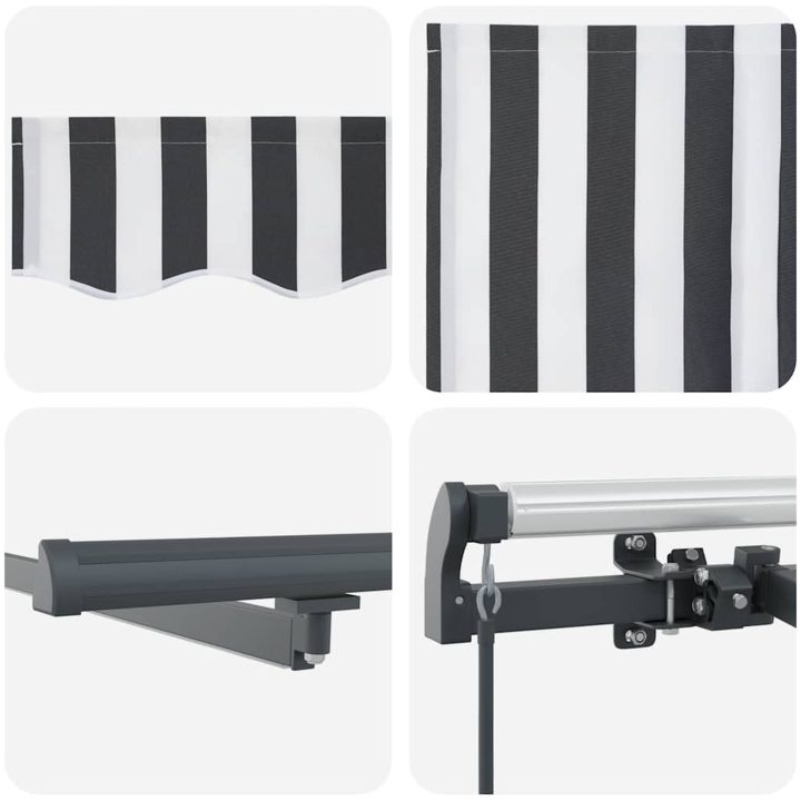 Markis manuellt infällbar med LEDs antracit&vit vidaXL 500 x 300 cm – bild 11