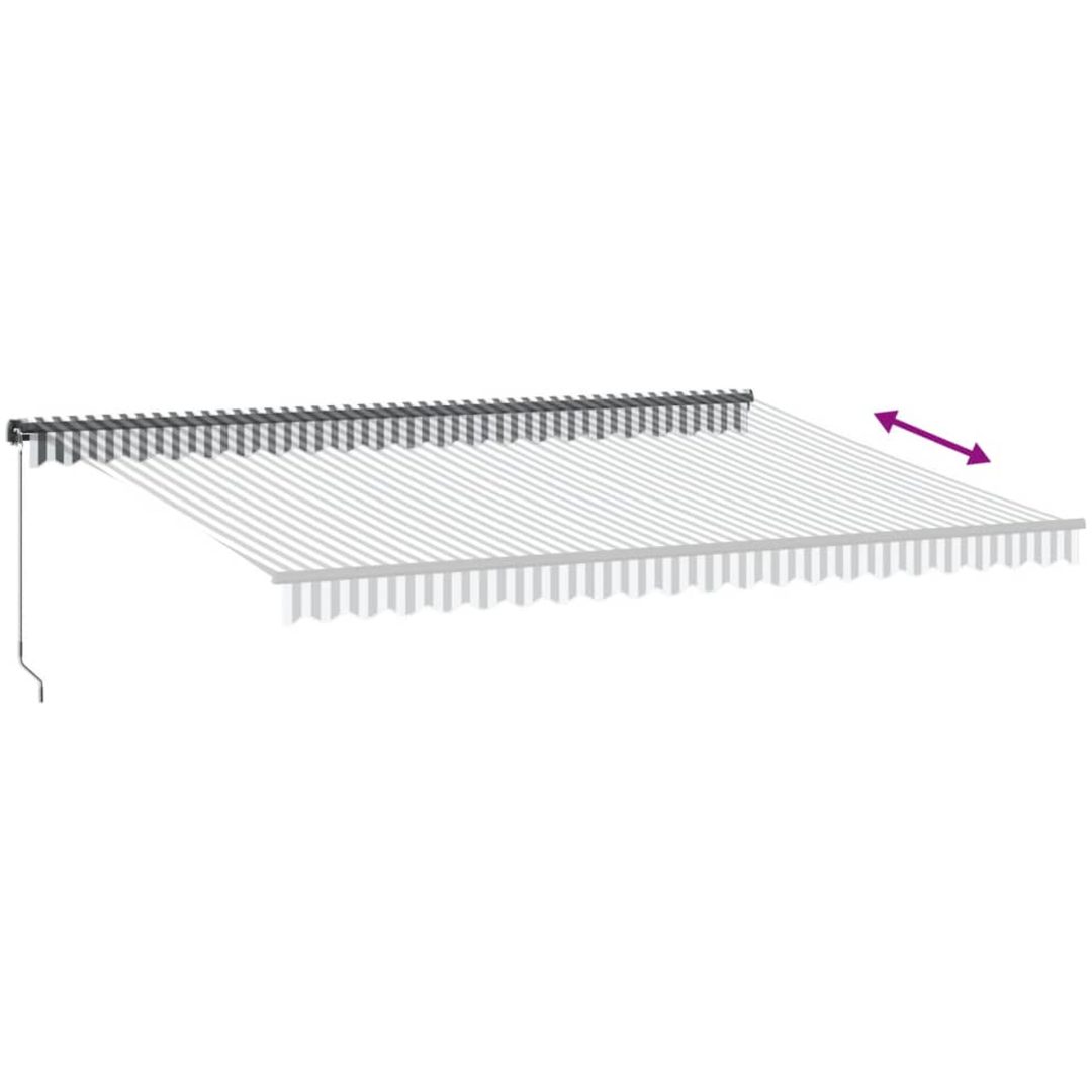 Markis manuellt infällbar med LEDs antracit&vit vidaXL 500 x 300 cm – bild 6
