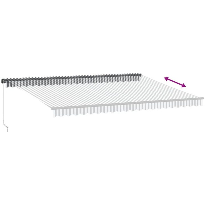 Markis manuellt infällbar med LEDs antracit&vit vidaXL 500 x 300 cm – bild 6