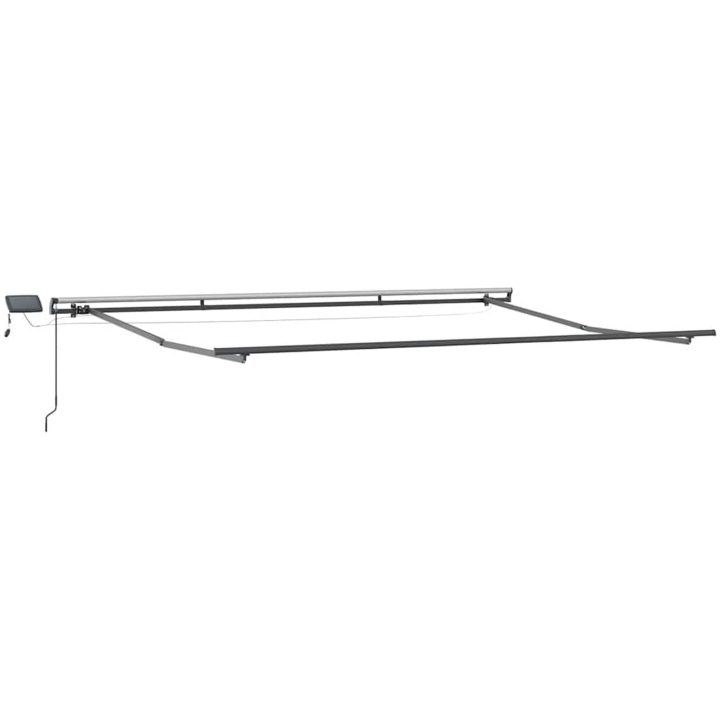 Markis manuellt infällbar med LEDs antracit&vit vidaXL 500 x 300 cm – bild 7