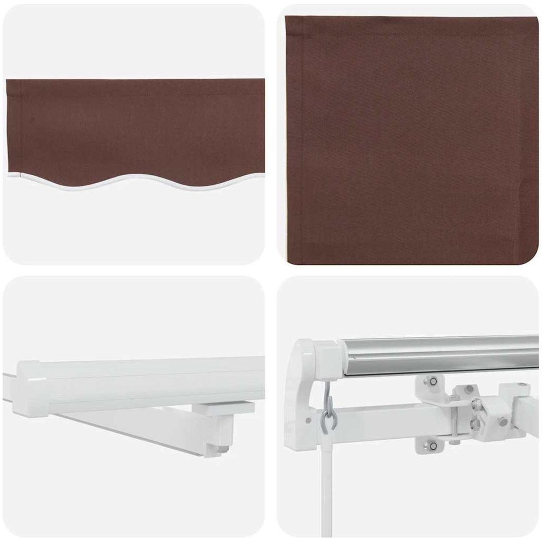 Markis manuellt infällbar med LEDs brun vidaXL 300 x 250 cm – bild 11