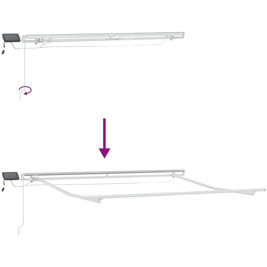 Markis manuellt infällbar med LEDs brun vidaXL 300 x 250 cm – bild 10
