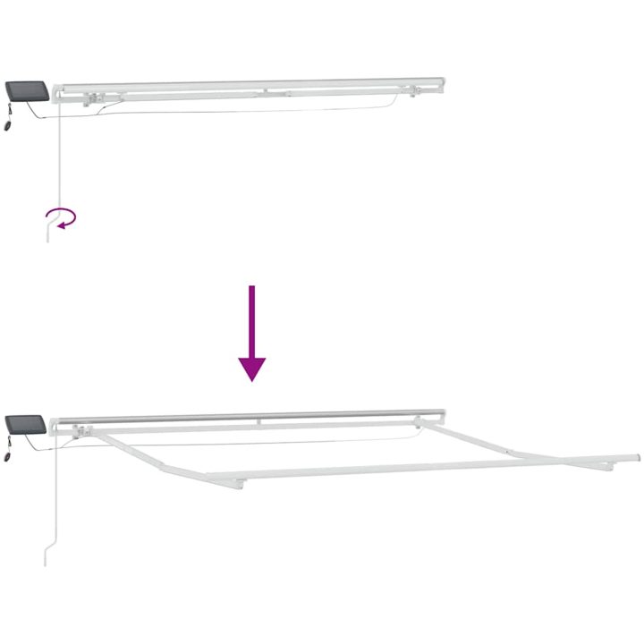Markis manuellt infällbar med LEDs brun vidaXL 300 x 250 cm – bild 10
