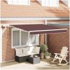 Markis manuellt infällbar med LEDs brun vidaXL 300 x 250 cm – miniatyr 1
