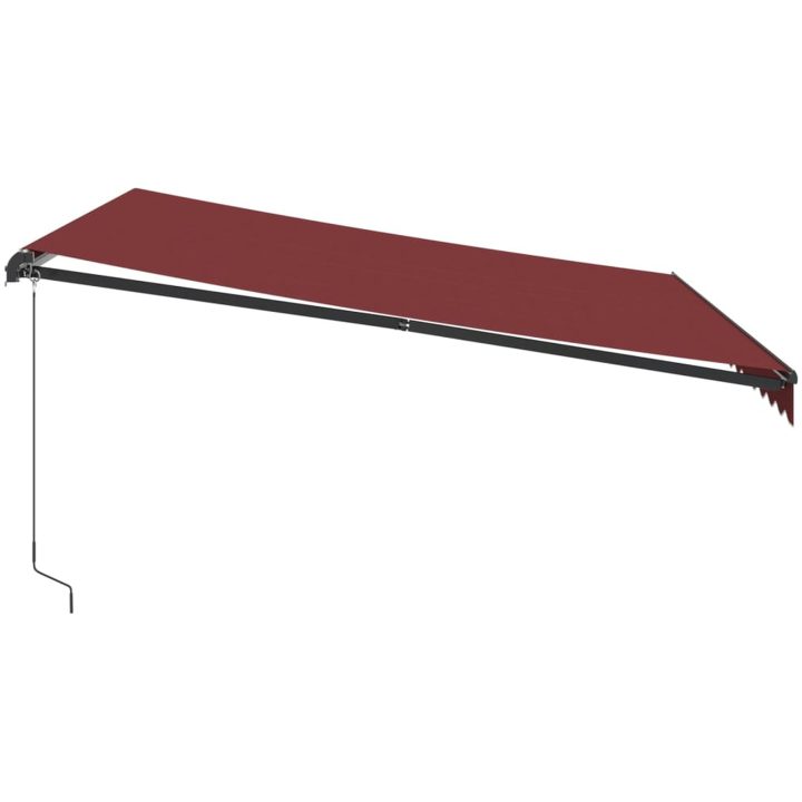 Markis manuellt infällbar med LEDs vinröd vidaXL 400 x 300 cm – bild 5