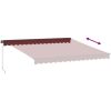 Markis manuellt infällbar med LEDs vinröd vidaXL 400 x 300 cm – miniatyr 6