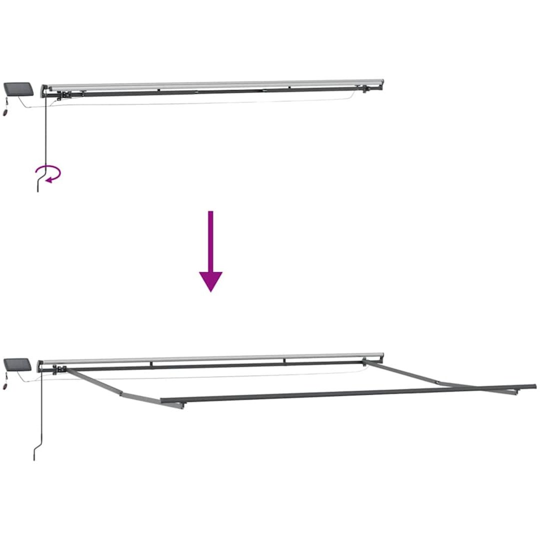 Markis manuellt infällbar med LEDs vinröd vidaXL 400 x 300 cm – bild 10